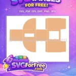 Free Light Brown Curved Free Window Box Customizable Template Free SVG - Instant Download