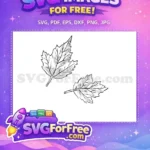 Free Intricate Line Art Leaves Free Detailed Organic Botanical Cute Butterflies Free SVG - Instant Download