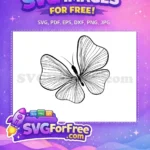 Free Elegant Flowing Lines Free Delicate Wing Details Cute Butterflies Free SVG - Instant Download