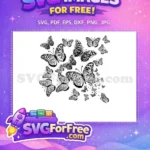Free Cute Black Free Detailed Butterfly Flight Free SVG - Instant Download