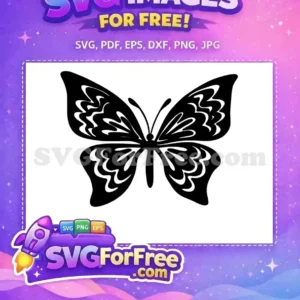 Free Black White Swirls Free Decorative Butterfly Cute Design Free SVG