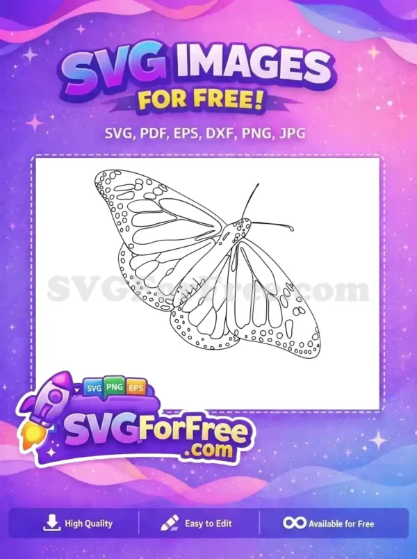 Free Dotted Wing Free Monarch Outline Cute Butterflies Free SVG
