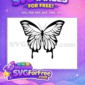 Free Black Outline Free Dripping Edge Cute Butterfly Free SVG Free Black Outline Free Dripping Edge Cute Butterfly Free SVG