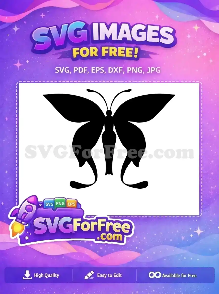 Free Black Wings Free Silhouette Cute Butterflies Design Free SVG