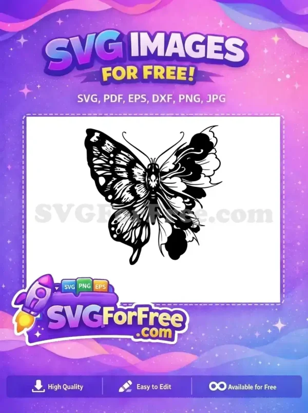 Free Intricate Wing Pattern Free Elegant Flying Insect Cute Butterflies Free SVG
