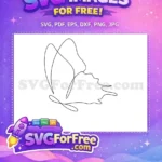 Free Elegant Line Art Free Minimalist Butterfly Cute Butterflies Free SVG - Instant Download
