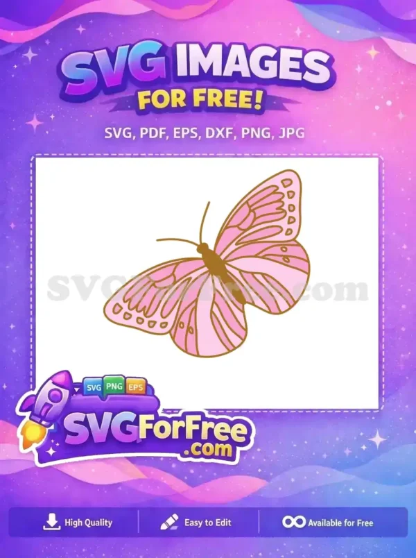 Free Pretty Pink Butterfly Free Shaded Wings Pattern Cute Butterflies Free SVG Free Pretty Pink Butterfly Free Shaded Wings Pattern Cute Butterflies Free SVG