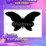 Free Black Silhouette Free Elegant Wings Cute Butterfly Graphic Free SVG - Instant Download