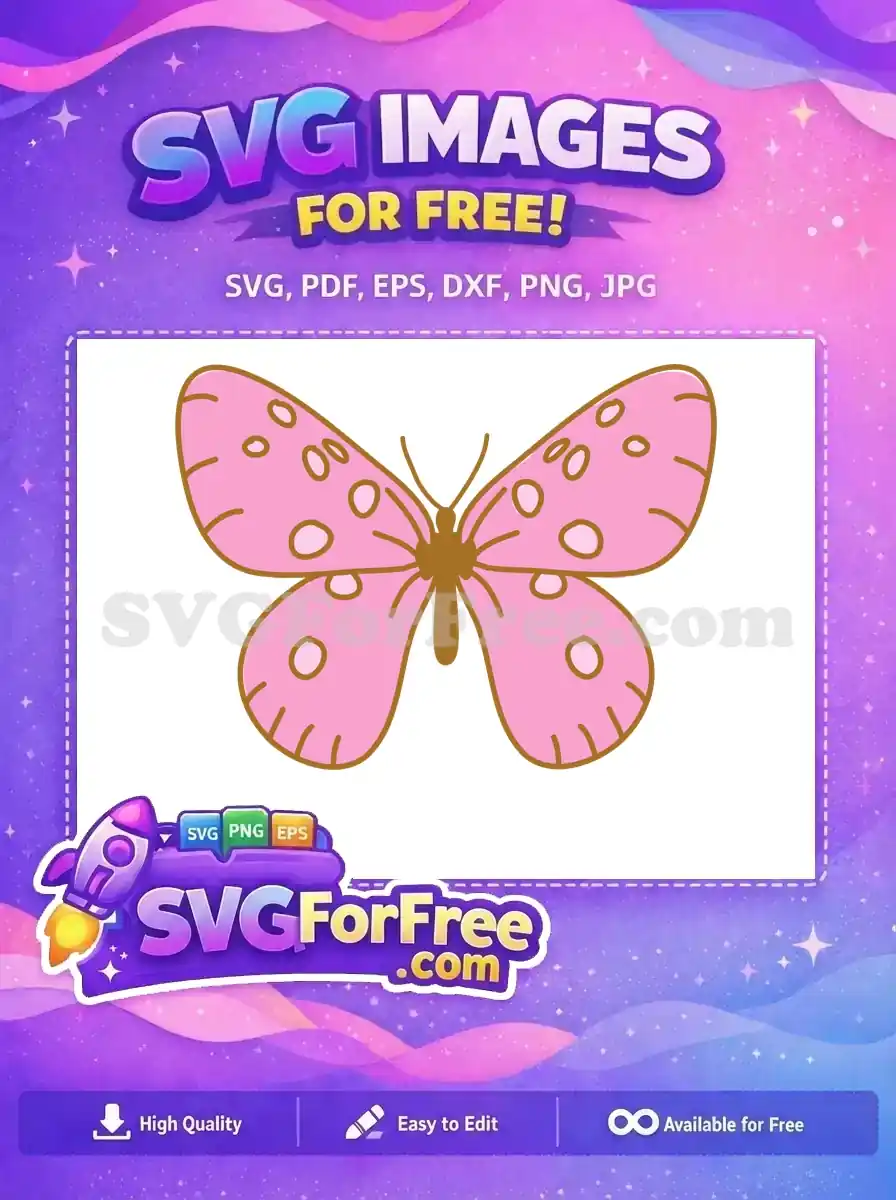Free Pink Spotted Wings Free Cute Butterfly Art Free SVG