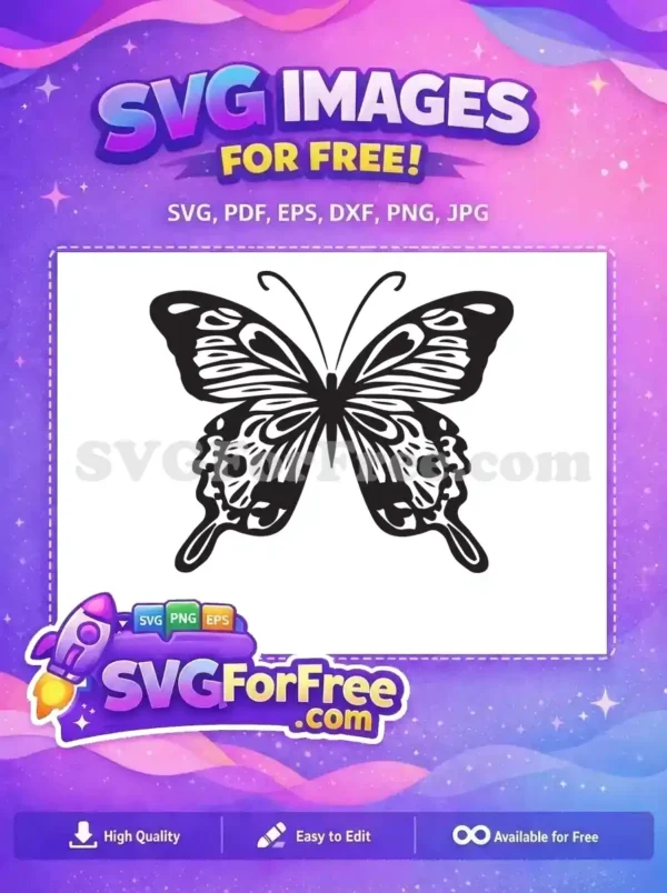 Free Elegant Butterfly Free Ornate Wings Cute Butterflies Free SVG