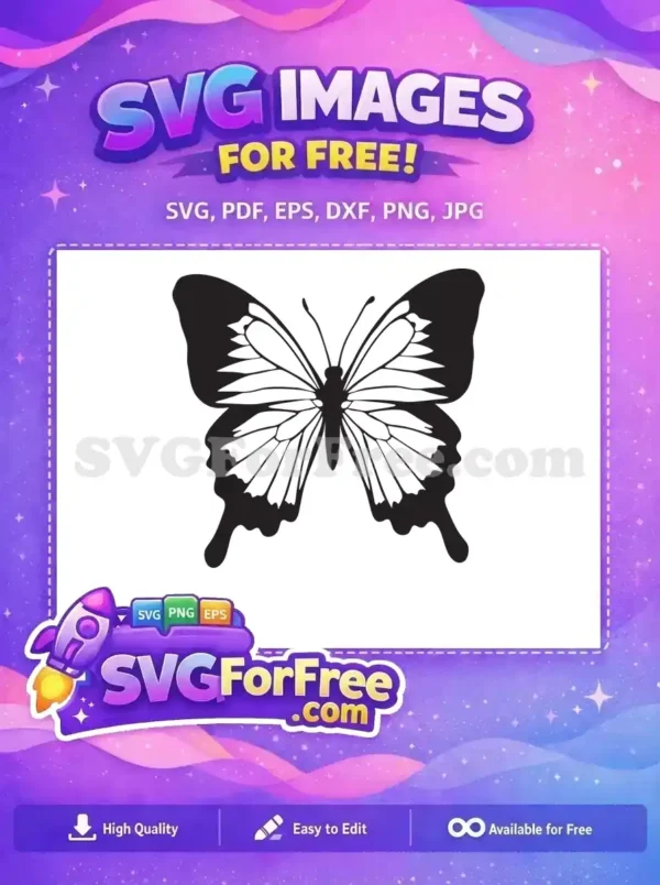 Free Black White Cute Free Elegant Butterfly Free SVG