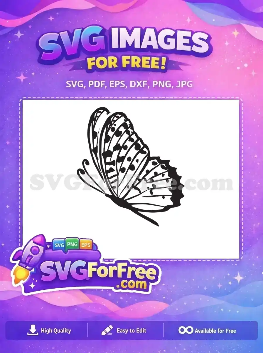Free Black Outline Butterfly Free Dotted Pattern Wings Cute Butterflies Free SVG