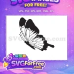 Free Cute Black Butterfly Free Wing Design Free SVG - Instant Download