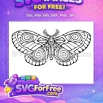 Free Intricate Patterned Wings Free Skull Body Gothic Moth Cute Butterflies Free SVG - Instant Download