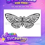Free Detailed Black Butterfly Free Elegant Wing Patterns Cute Butterflies Free SVG - Instant Download
