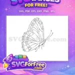 Free Detailed Wings Free Outline Cute Butterflies Free SVG 1 - Instant Download