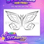 Free Geometric Butterfly Free Modern Line Art Cute Butterflies Free SVG - Instant Download