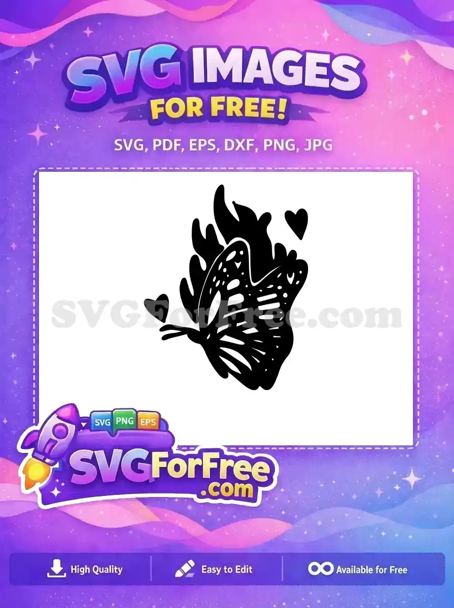 Free Black Butterfly Hearts Free Cute Butterflies Free SVG