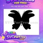 Free Black Detailed Wings Free Cute Butterfly Silhouette Free SVG - Instant Download