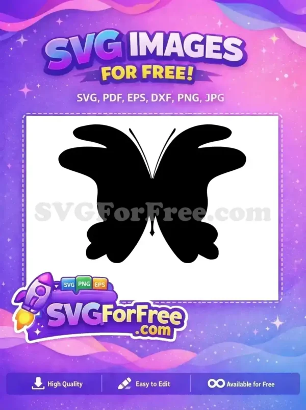 Free Black Detailed Wings Free Cute Butterfly Silhouette Free SVG