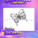 Free Detailed Wing Free Butterfly Outline Cute Free SVG 1 - Instant Download