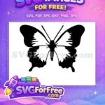 Free Black Edges Free Butterfly Wings Silhouette Free SVG - Instant Download