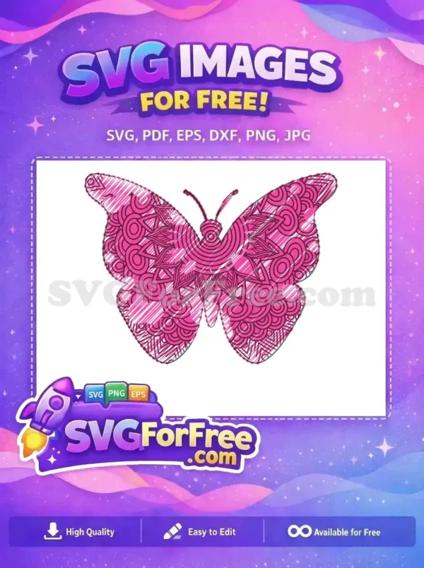 Free Hatch Pattern Free Pink Butterfly Cute Butterflies Free SVG