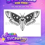 Free Intricate Dotted Wings Free Black White Butterfly Nature Inspired Free SVG - Instant Download