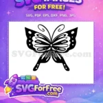 Free Intricate Black Wings Free Dotted Cute Butterfly Free SVG - Instant Download