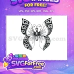 Free Intricate Butterfly Art Free Detailed Wings Cute Butterflies Free SVG - Instant Download