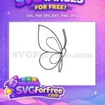 Free Line Art Wings Free Cute Butterfly Motif Free SVG - Instant Download