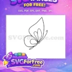 Free Elegant Outline Butterfly Free Flowing Lines Cute Butterflies Free SVG - Instant Download