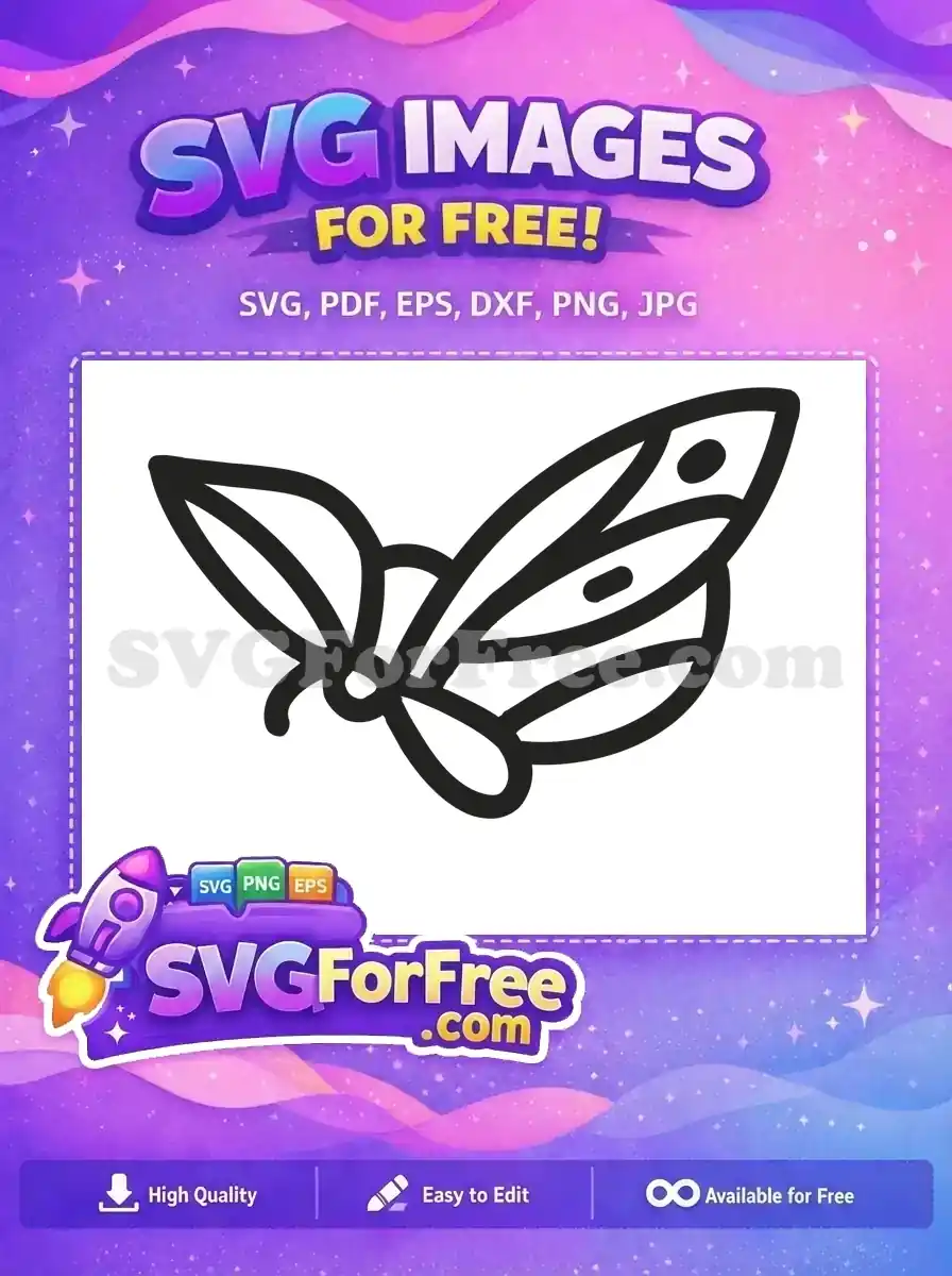 Free Cute Butterfly Outline Free Elegant Wing Design Springtime Joy Free SVG