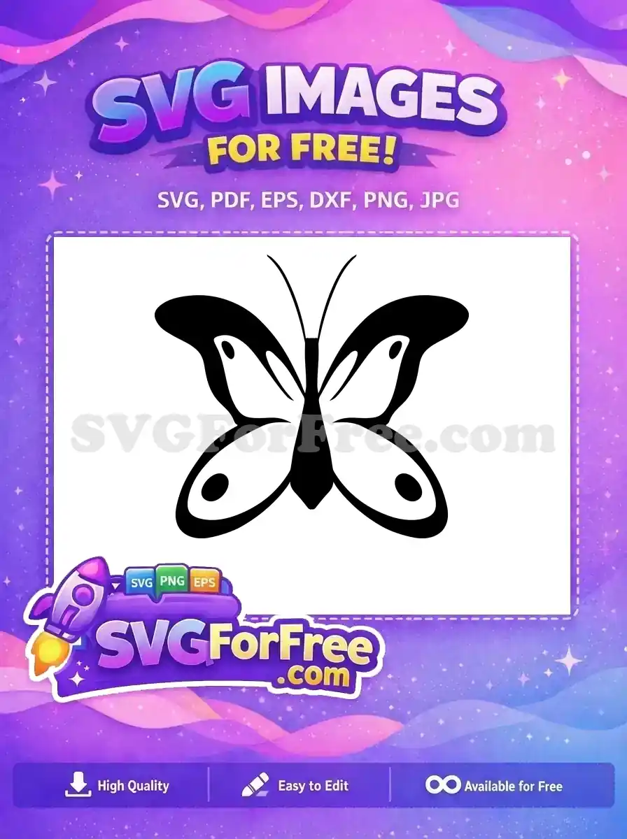 Free Black Butterfly Free Cute Outline Butterflies Free SVG
