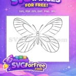 Free elegant striped wings Free cute butterfly graphic Nature Insect Art Free SVG - Instant Download