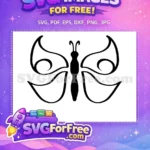 Free Elegant Swirl Free Simple Outline Cute Butterfly Free SVG - Instant Download