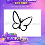 Free Cute Butterfly Free Simple Outline Nature Design Free SVG - Instant Download