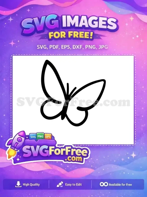Free Cute Butterfly Free Simple Outline Nature Design Free SVG