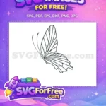 Free Detailed Wing Patterns Free Simple Line Art Cute Butterflies Free SVG - Instant Download