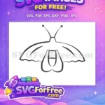 Free Simple Outline Butterfly Free Elegant Flying Insect Cute Butterflies Free SVG - Instant Download