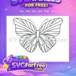 Free Detailed Butterfly Wings Free Elegant Line Art Cute Butterflies Free SVG - Instant Download