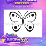 Free Stylish Dotted Free Simple Outline Cute Butterfly Free SVG - Instant Download