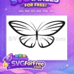 Free Simple Butterfly Outline Free Cute Butterfly Craft Nature Insect Free SVG - Instant Download