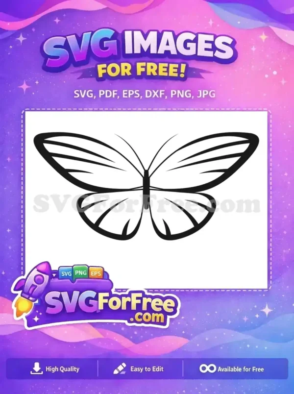 Free Simple Butterfly Outline Free Cute Butterfly Craft Nature Insect Free SVG