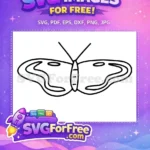 Free Black Outline Free Elegant Wing Patterns Cute Butterfly Art Free SVG - Instant Download