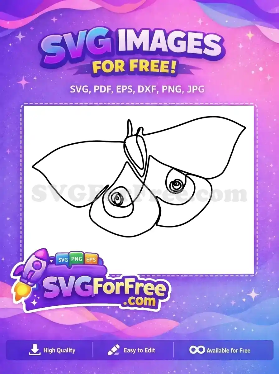 Free Cute Simple Butterfly Free Elegant Line Art Flying Insect Free SVG
