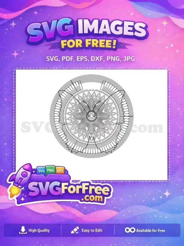 Free Intricate Mandala Free Geometric Floral Cute Butterflies Free SVG