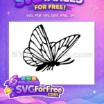 Free Cute Black Butterfly Free Detailed Wing Pattern Elegant Nature Design Free SVG - Instant Download