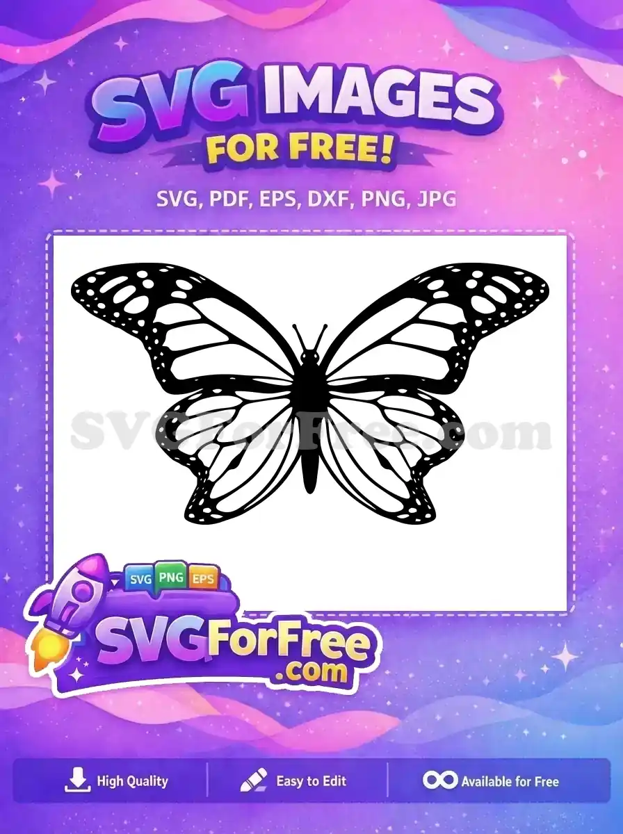 Free Detailed Monarch Free Intricate Outline Cute Butterflies Free SVG