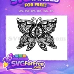 Free Floral Wings Free Intricate Pattern Cute Butterflies Free SVG - Instant Download